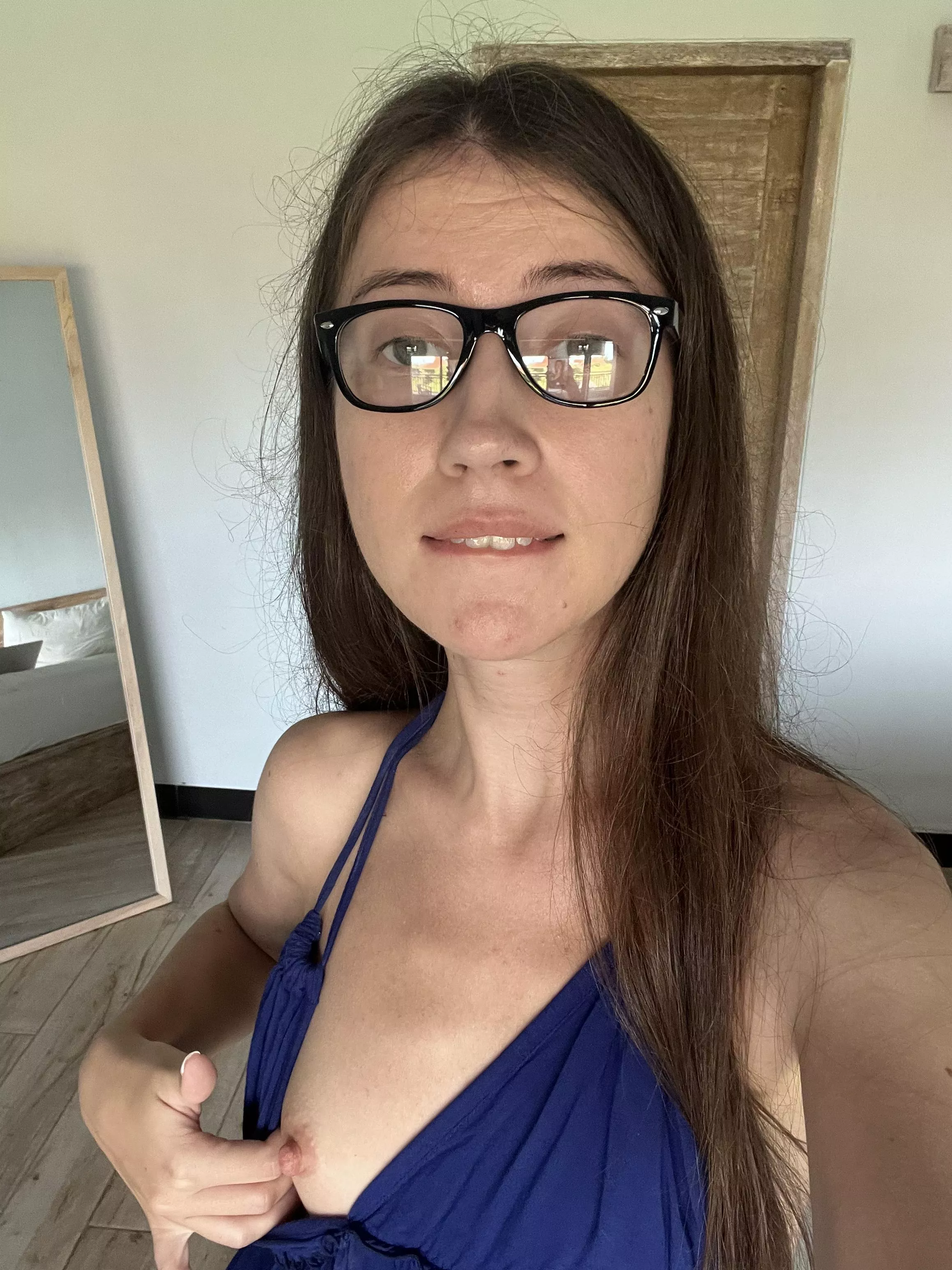 Do you like girls with glasses and petite tits?