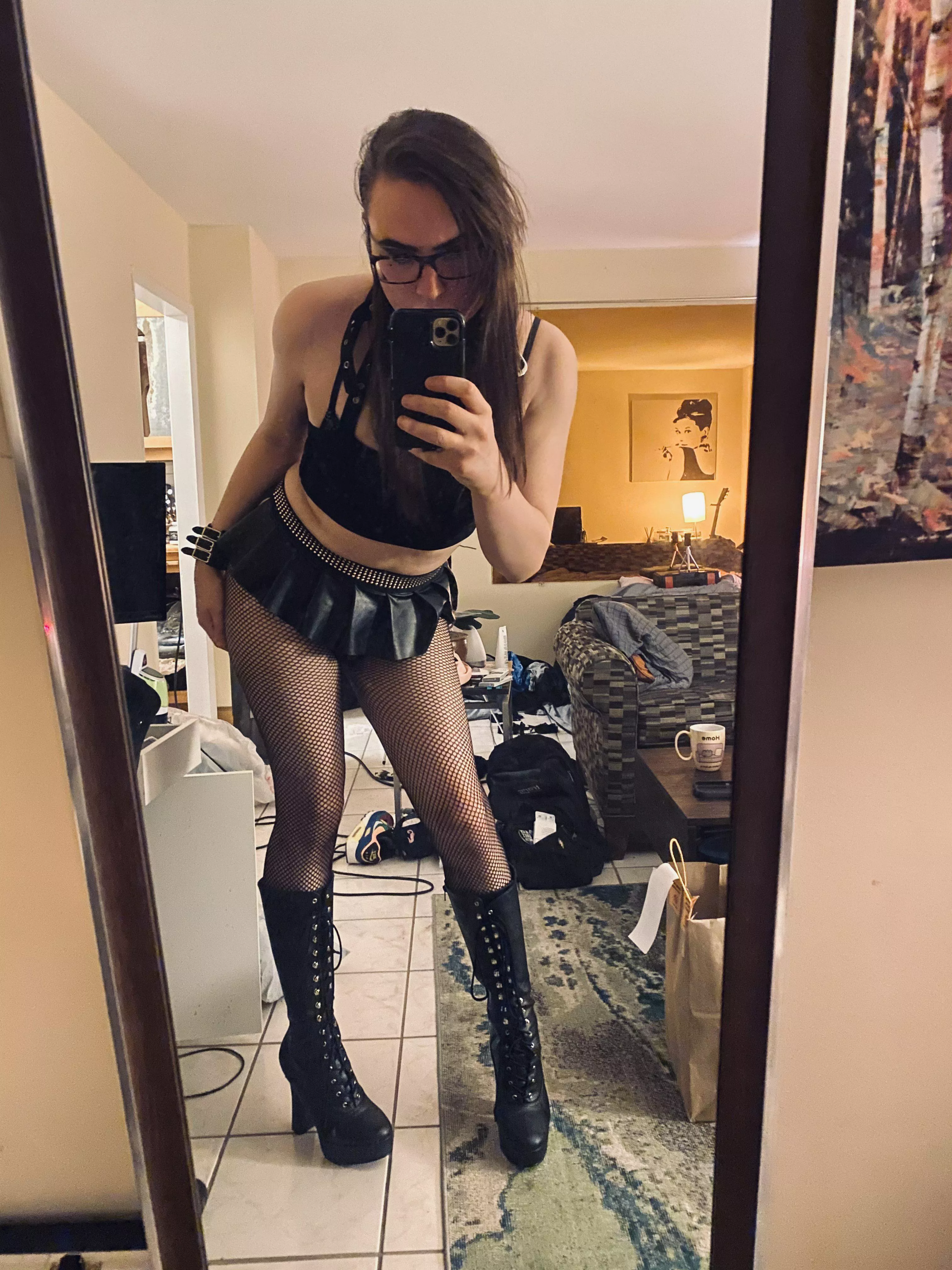 Do you like my outfit? Does it make you want to stick your cock in me?