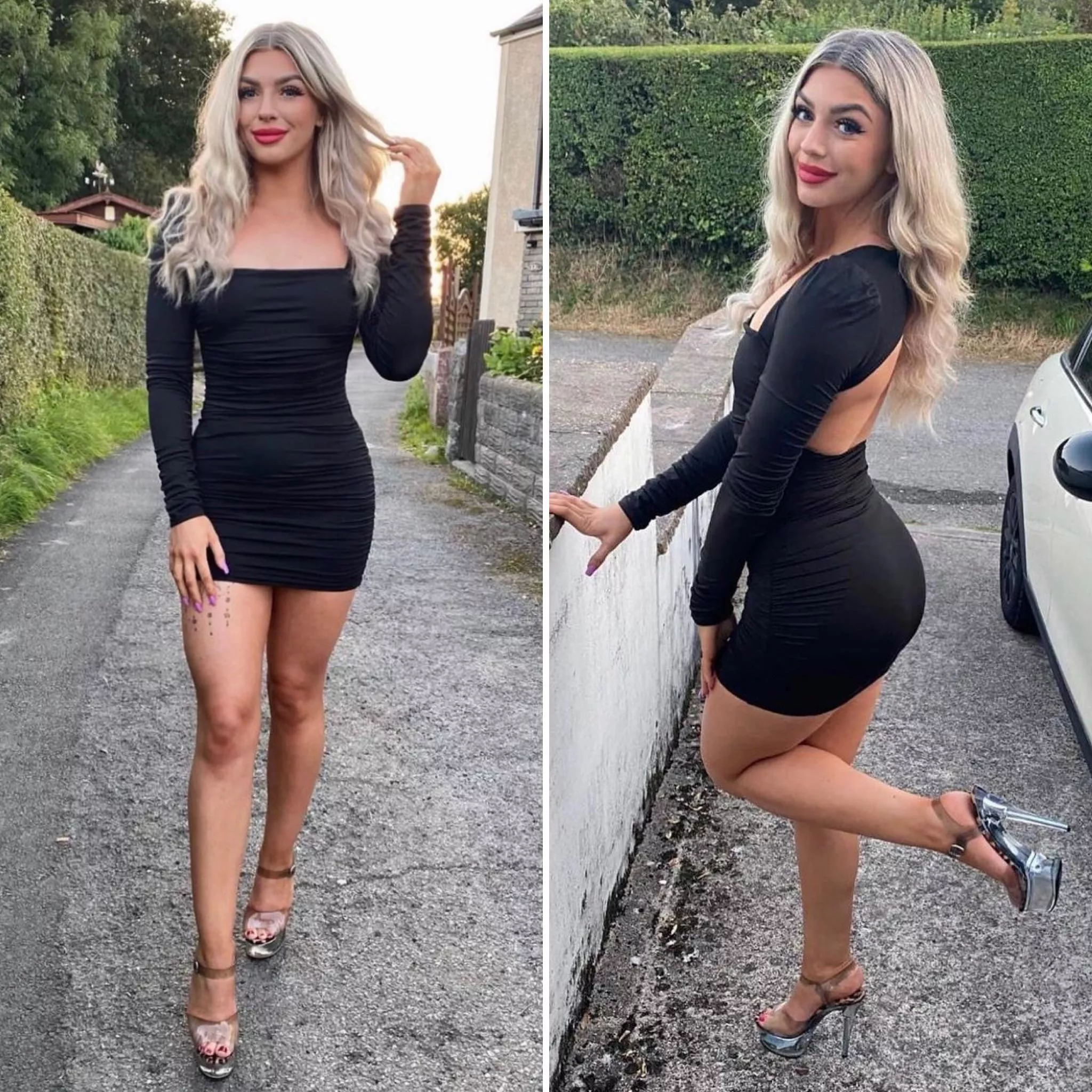 Do you prefer my dress from the front or back? 🥰 (OC)