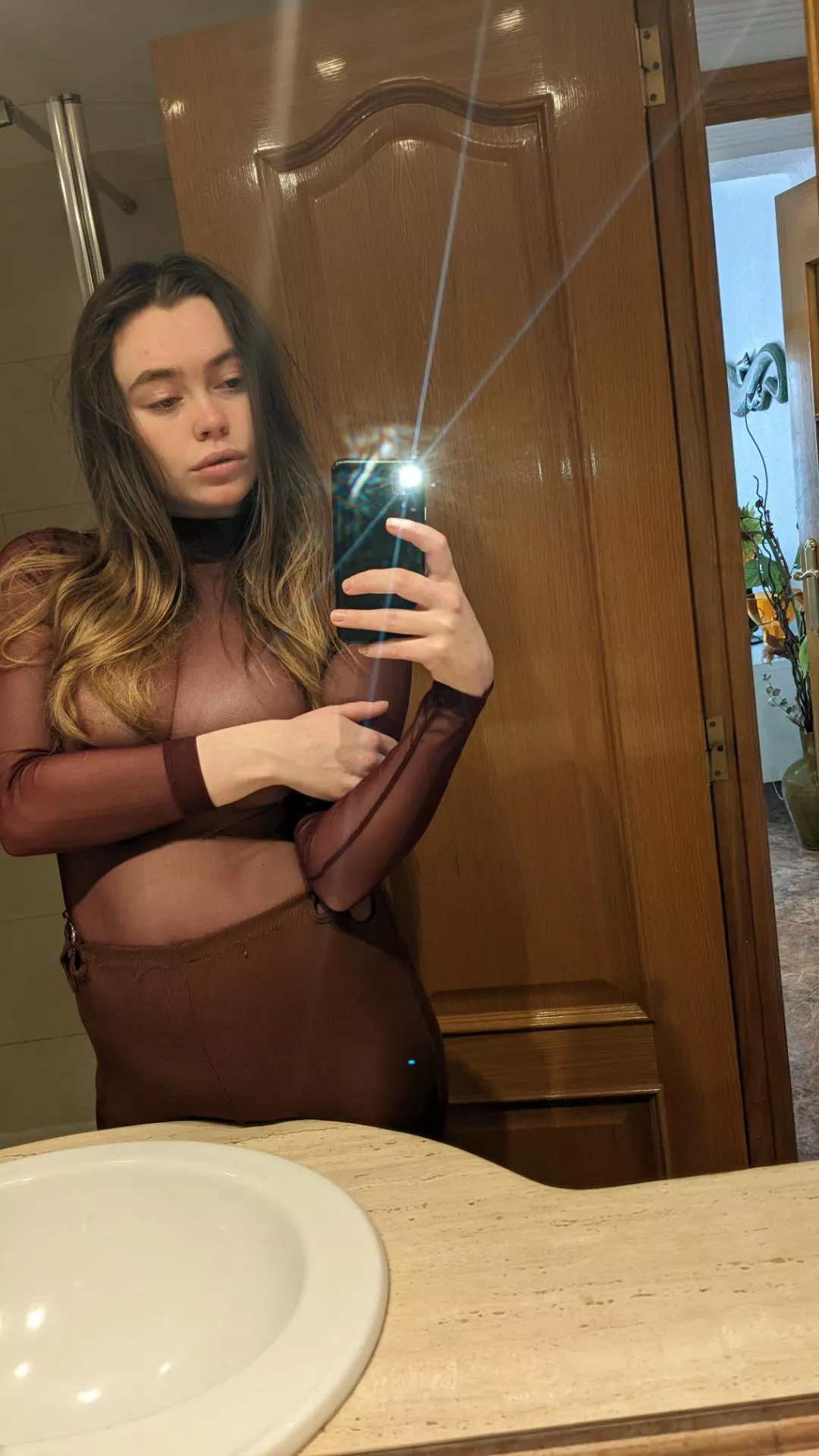 Do you think I can go out in my sheer red bodysuit?