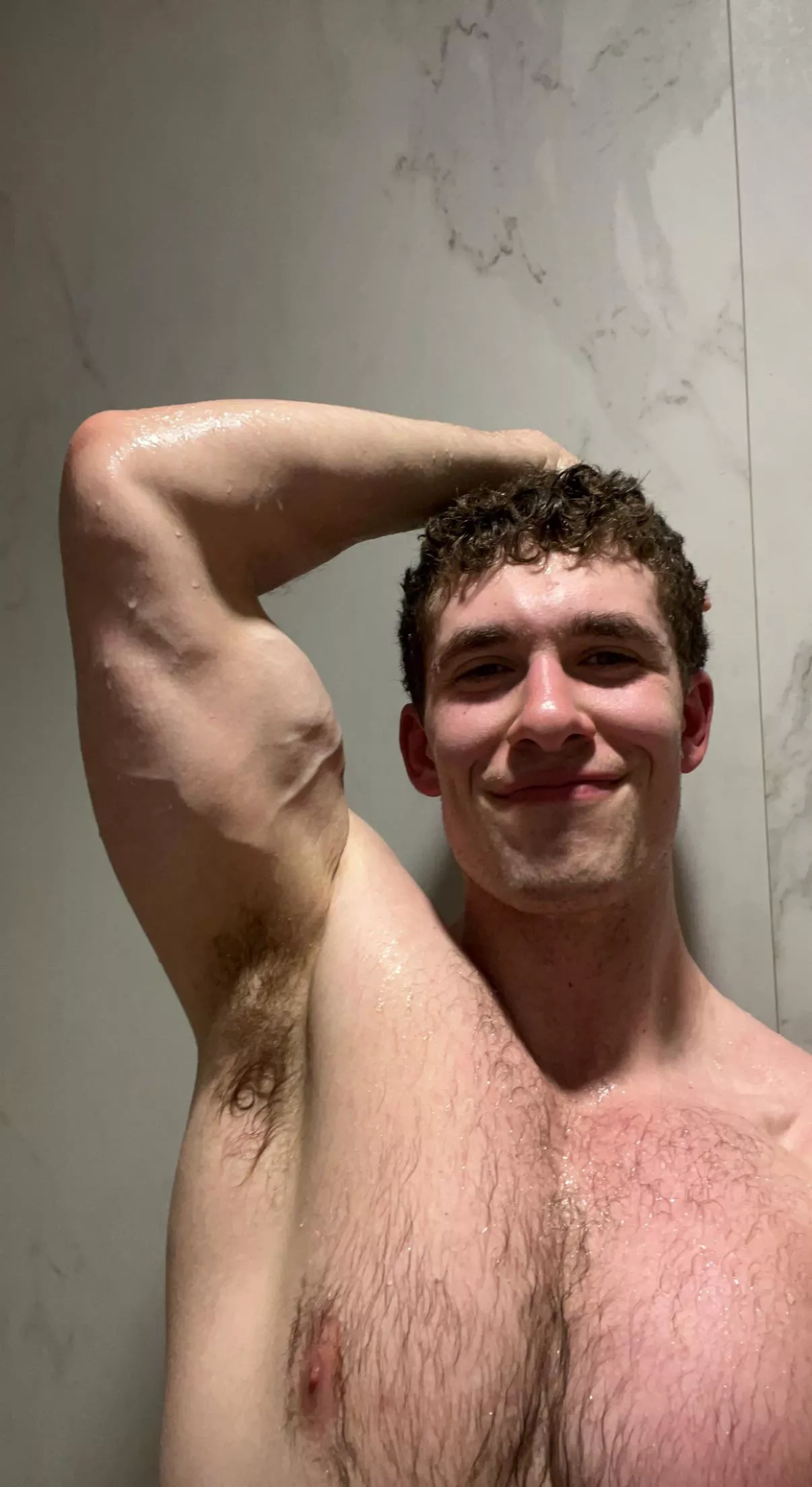 Drenched after the sauna