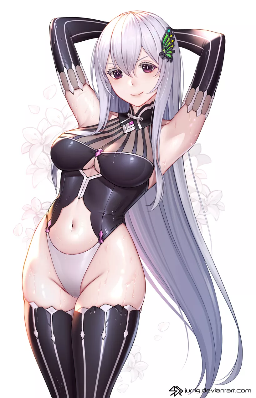 Echidna Wet Highleg Leotard Show Off (Jurrig ) [Re:Zero]