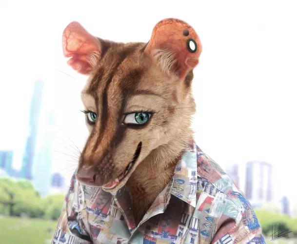 Edited a photo of a banded palm civet to make this :p A realistic version of my sona :D