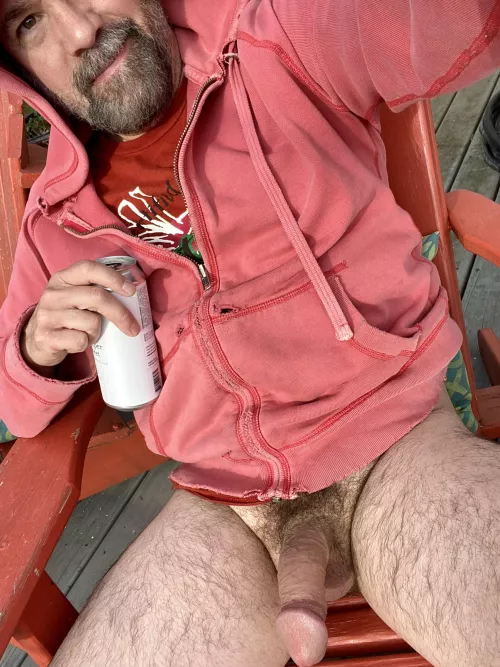 Enjoying the last gasps of sun. Damn it’s chilly out!