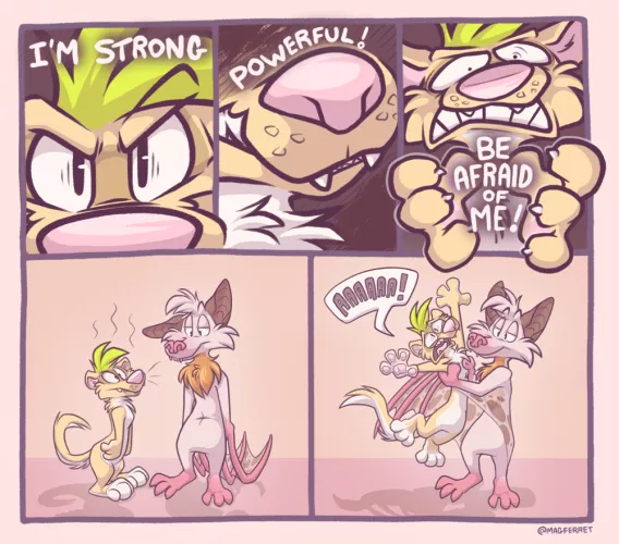 ferrets are P O W E R F U L !! 💪 | art by me (@magferret on twitter)