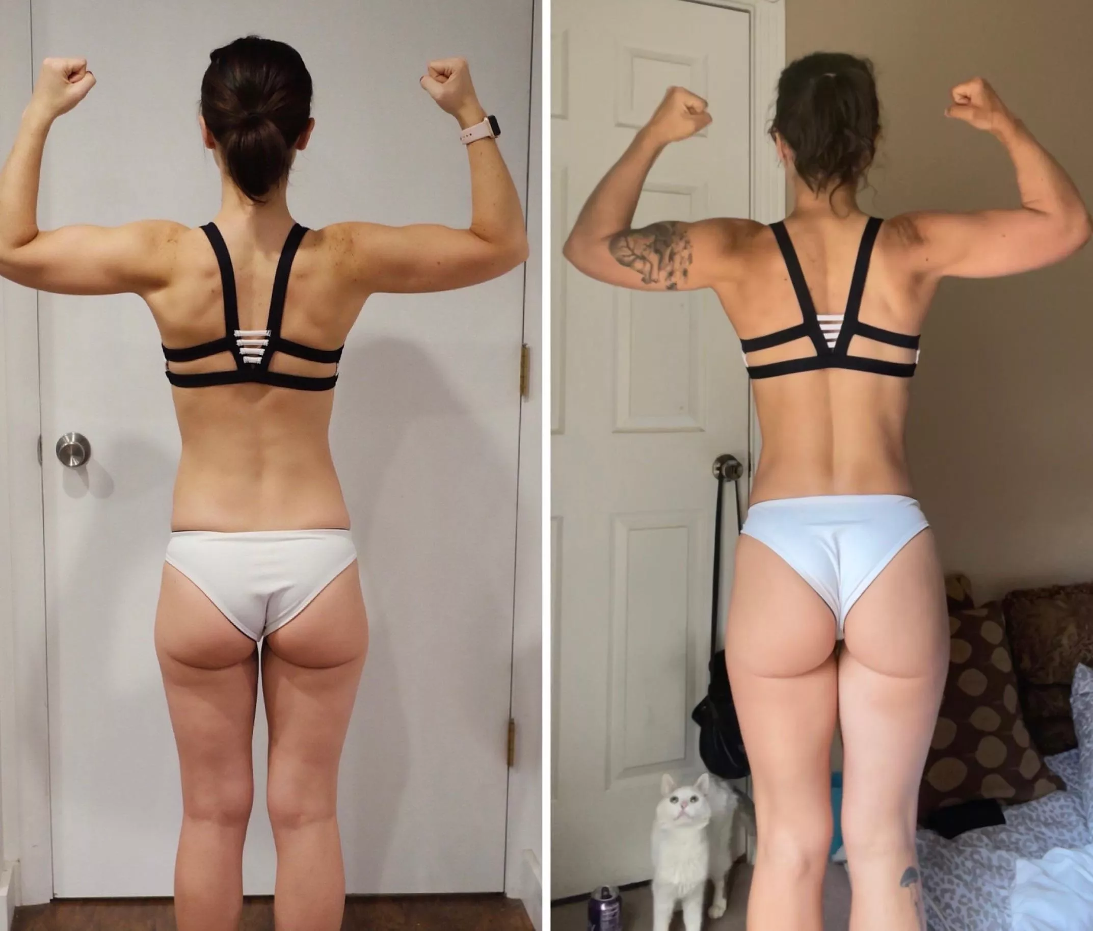 Figured I’d share the backside progress too. Body recomp is so cool! Hard work pays off 😊