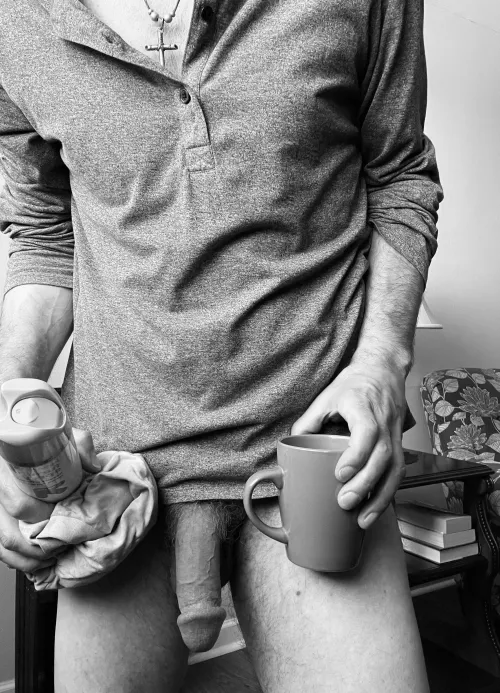 First a little coffee, then we can polish the…wood…