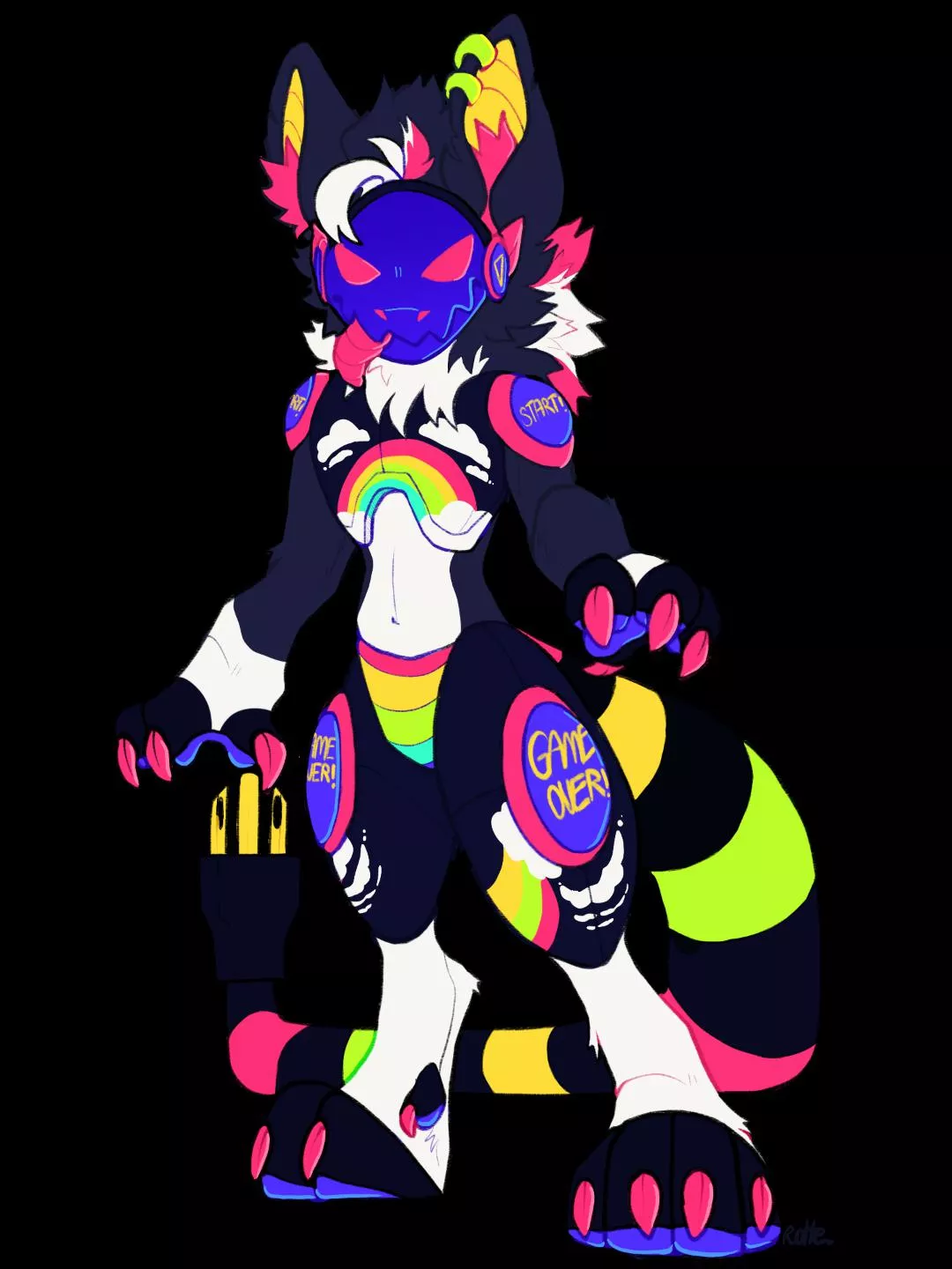 first ever protogen, 8-BIT (art by me, @rottetotte on all platforms)