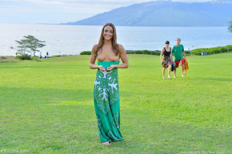 Flashing in front of a couple