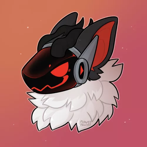 Fluffy protogen!//art by me @flowfells on twitter