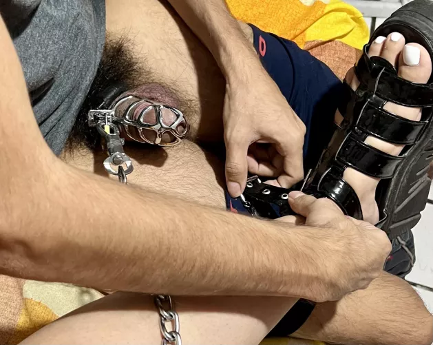 for slaves in chastity only my feet after walking all day