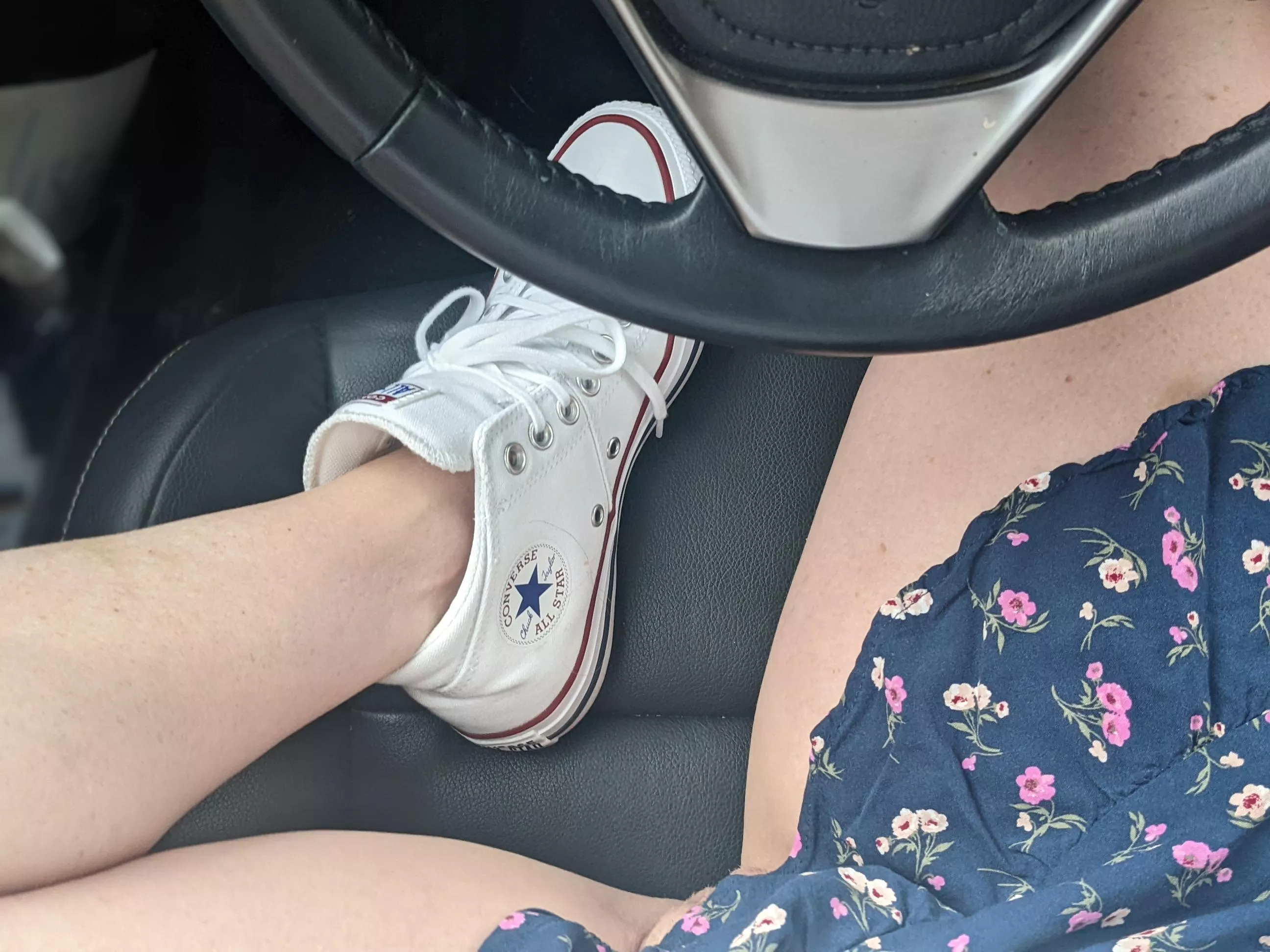 For some reason I always drive with one foot up like this 😜
