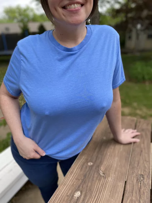 Forecast says sunny with a chance of hard nipples.