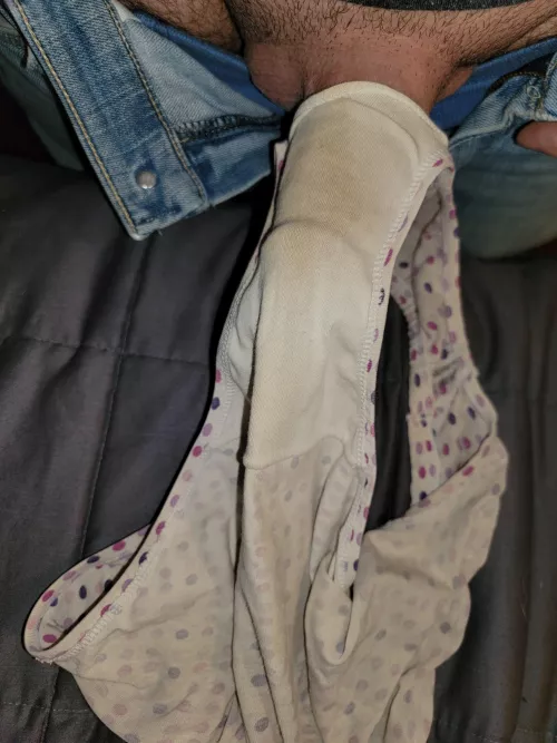 Fucking wife's dirty gusset feels so naughty