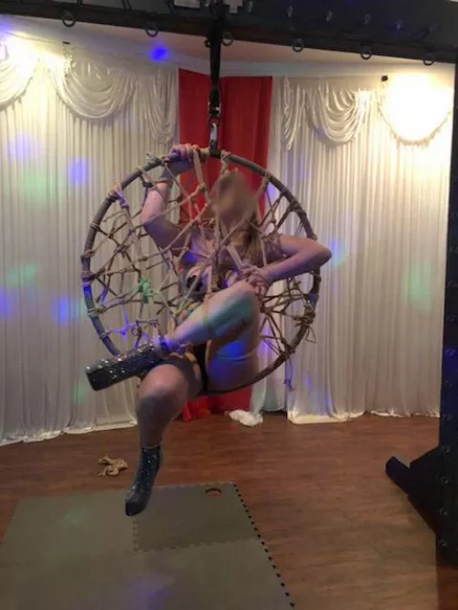 Fun little tie on our new aerial ring with help from my friend ILoveRopebondage