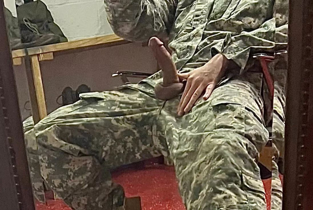 Gag on my big military cock Gag on my big military cock