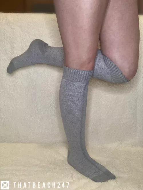 Grey Knee High Socks 🧦 So smelly and amazing after a day! 🤤