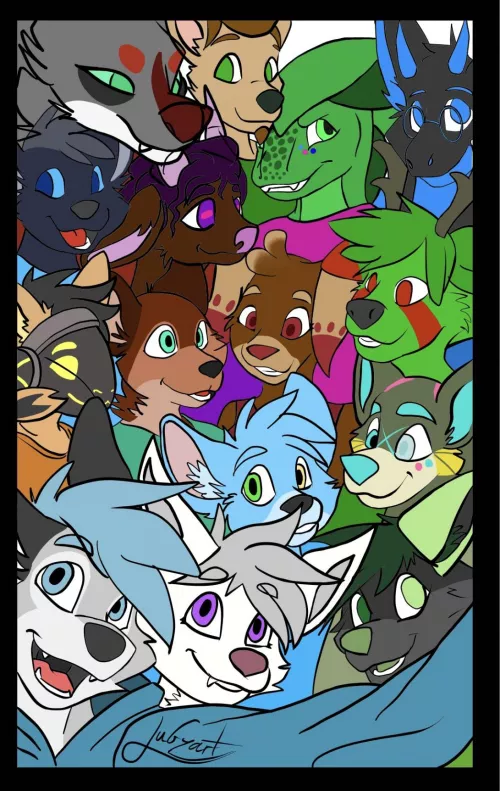 Group selfie I did of my new furry friends and I!