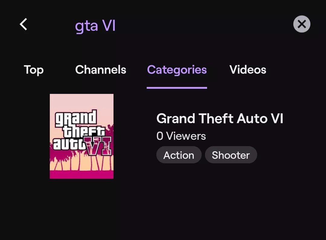 GTA 6 is now a category on Twitch