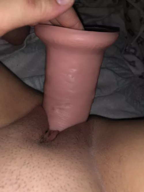 guess how much of this dildo is already inside of me 😳