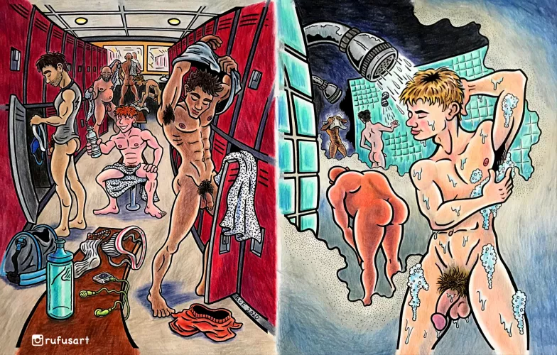 Gym Days, pages from the coloring book I made.