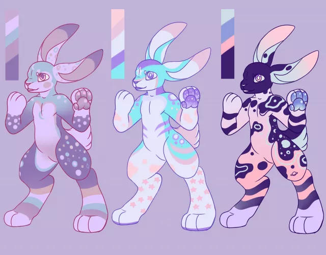 Happy Easter everyone!! To celebrate I made some bunny designs for sale, each is $15 paypal/venmo/cashapp (Designs made by me Chaosguts)
