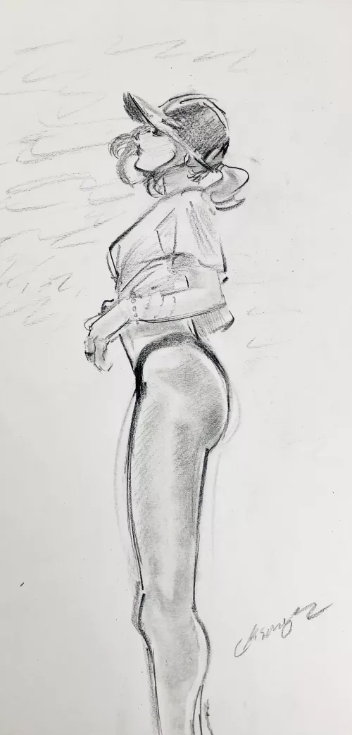 Hat and shirt and thigh