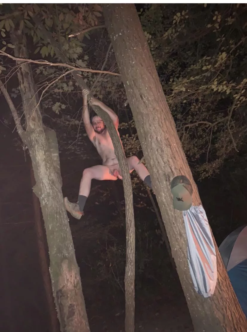 He said look at me i can climb like a monkey lol