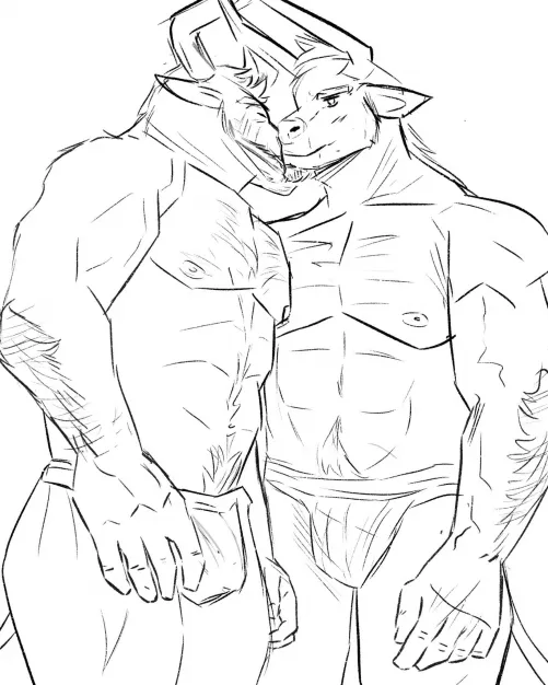 Here’s sketch for two bulls :)