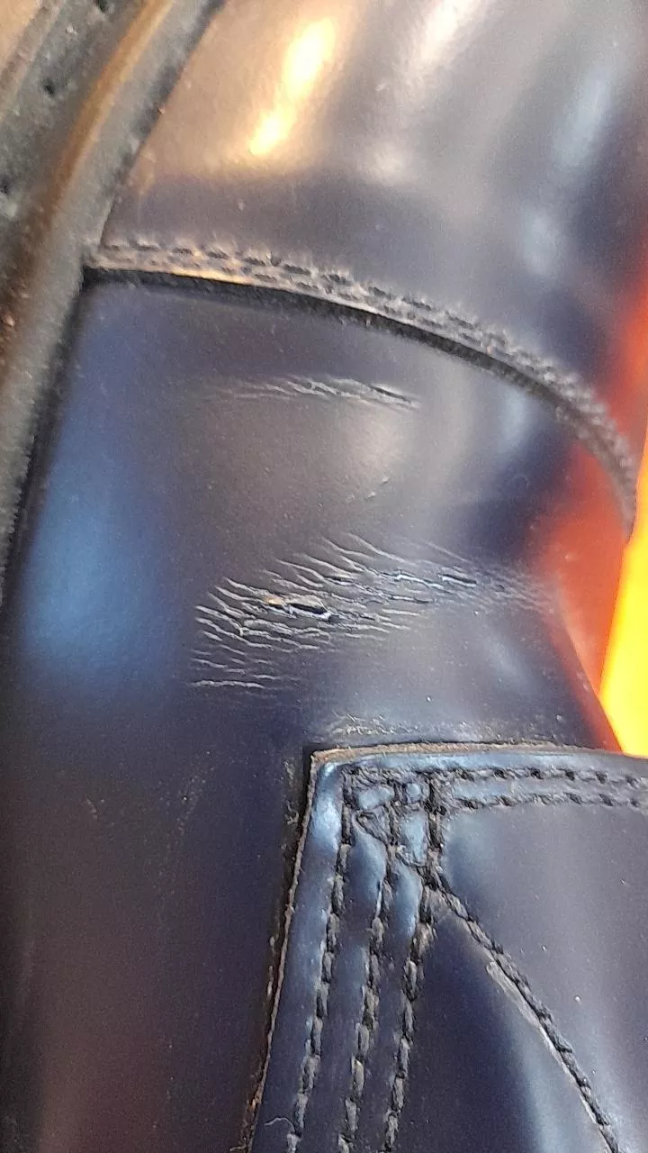 Hey! I need help.... My brand new leather boots are cracking a little bit in the shown part. Why is this and are my boots doomed. Also they are balenciaga so I would expect they are good quality.
