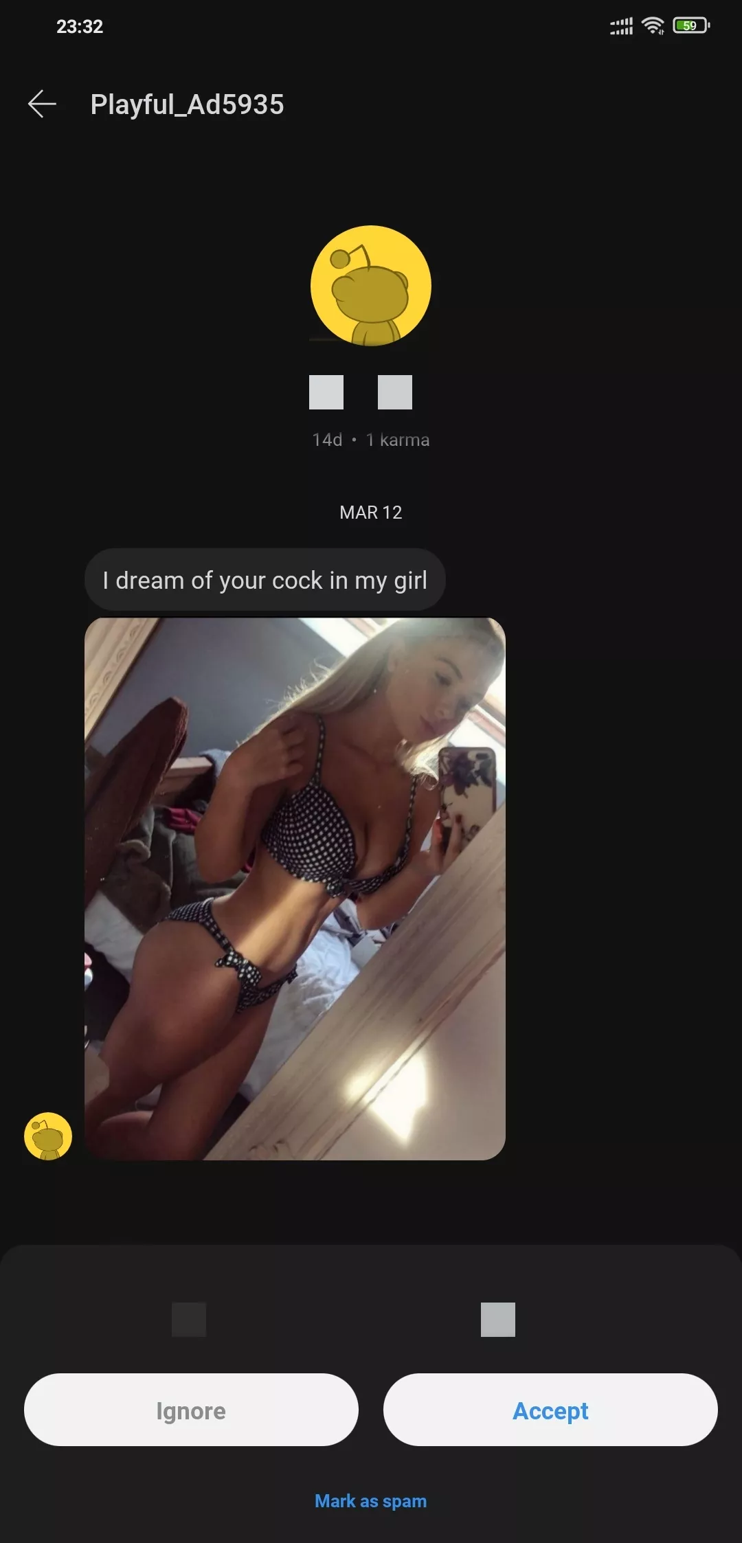 his dream to see her gf with my 10