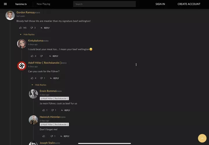Holy hell the entire nazi party is asking Gordon Ramsay to cook for them