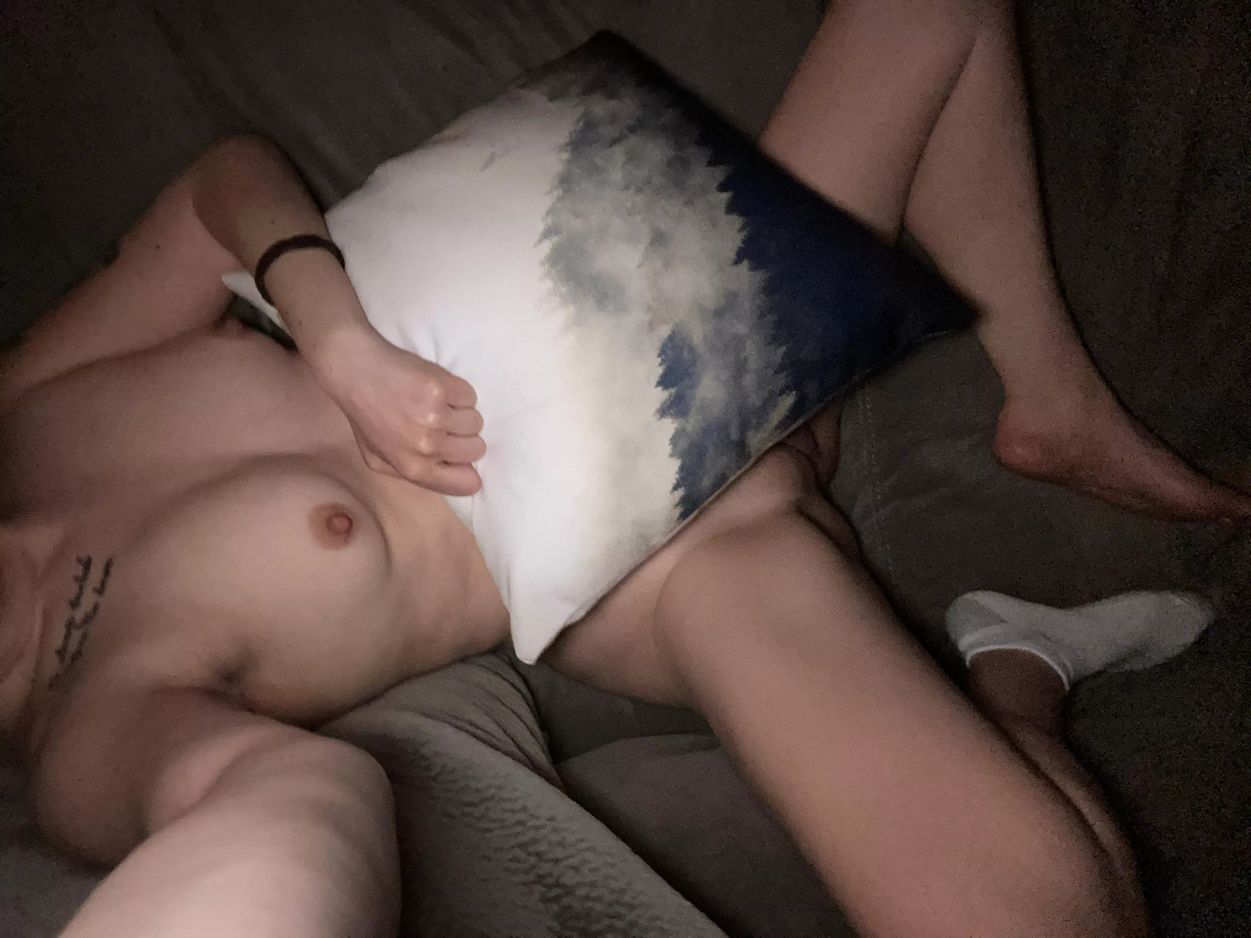 I almost posted this to chest hair porn. Yes, I am only wearing one sock. [34F]