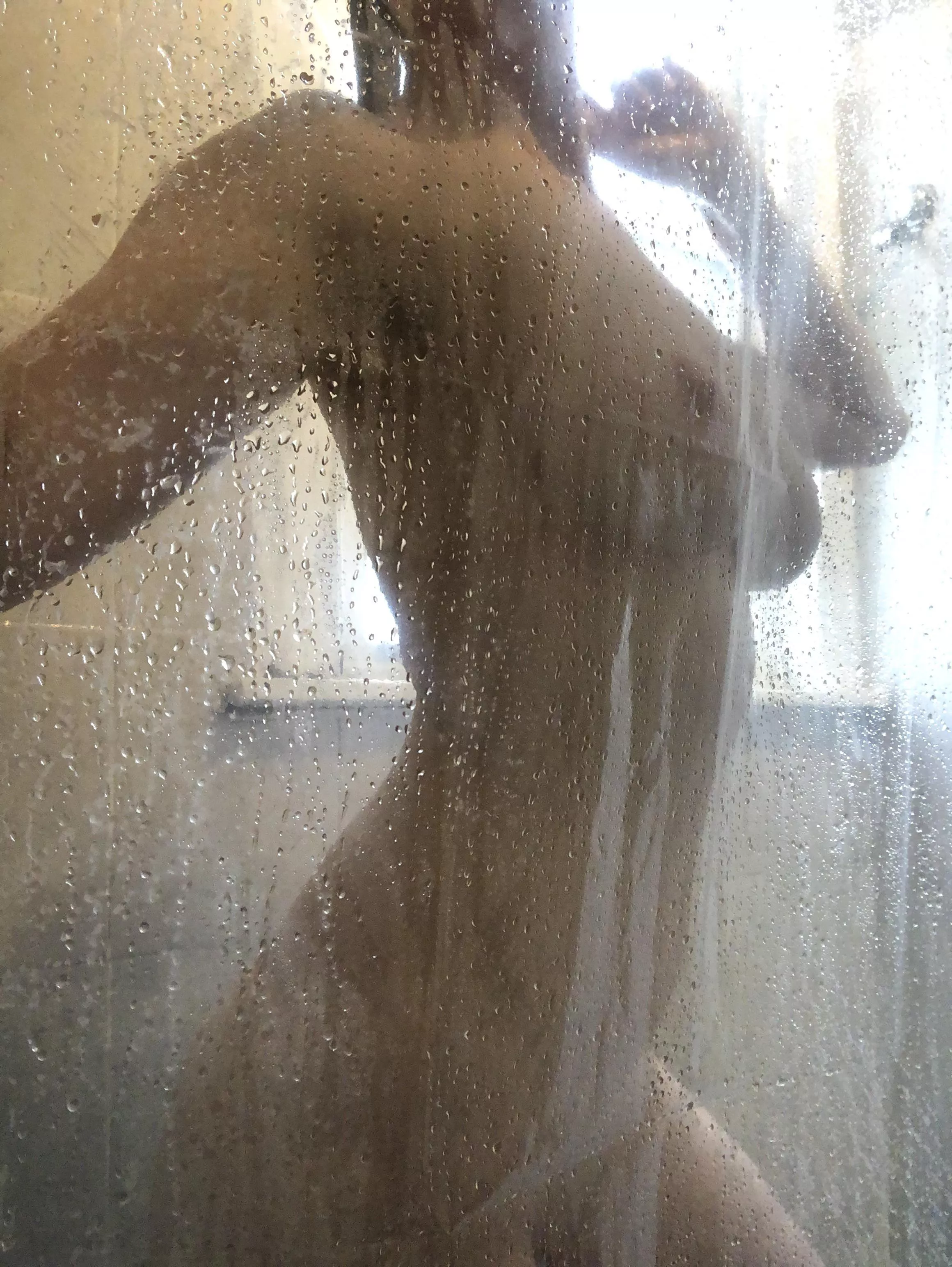 I don’t know why my shower has a full on window in it but it makes for great silhouettes don’t you think?