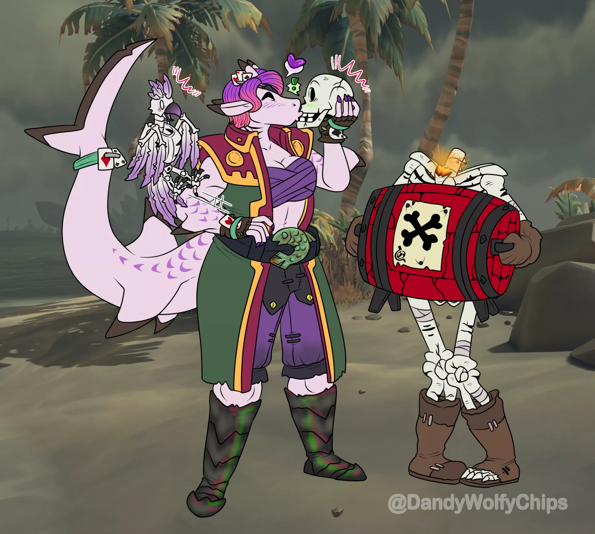 I drew one of my characters as my sea of theives character XD