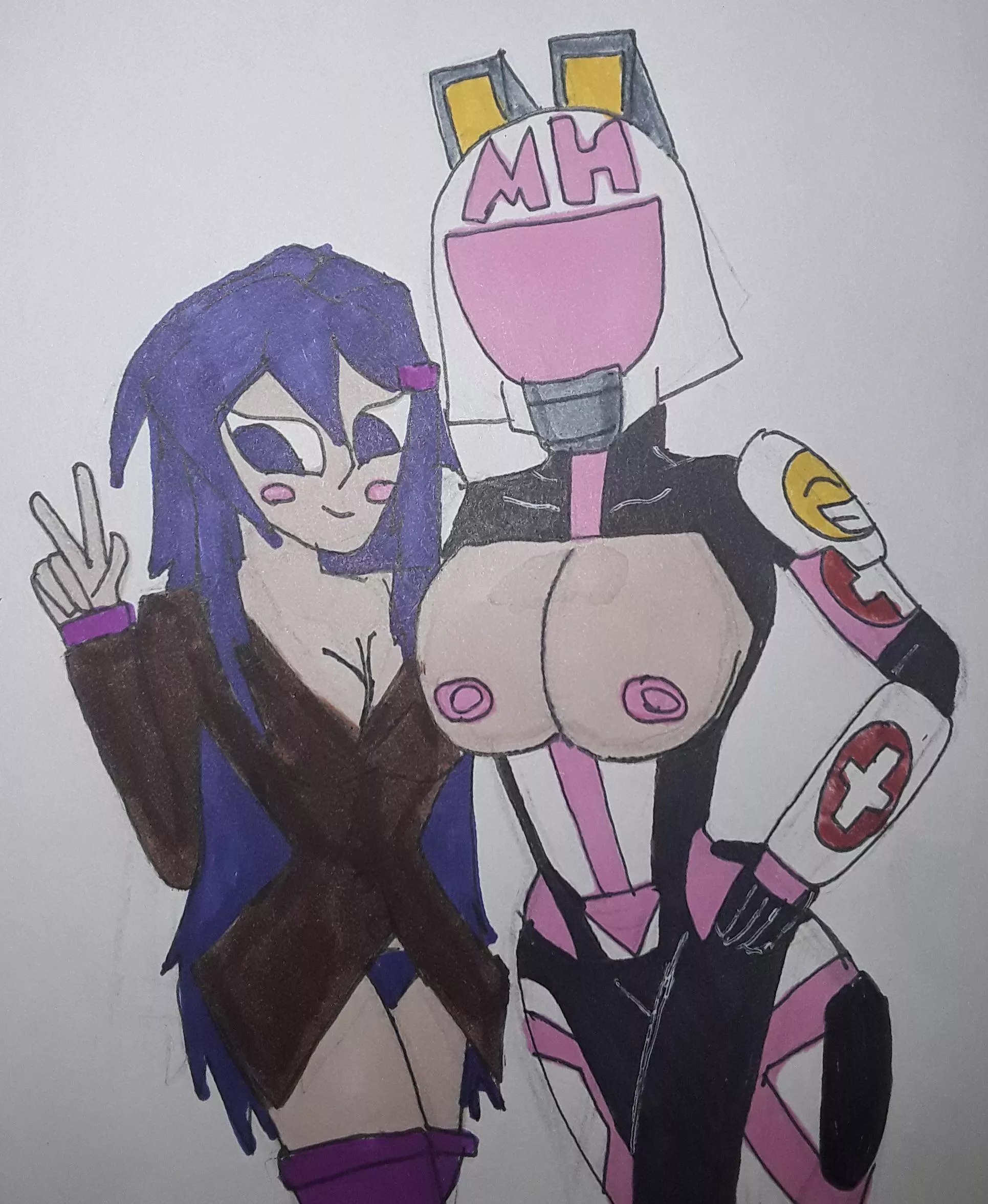 I got this drawing of Yuri and my friend’s [OC] Wendy back on my birthday from February. (By Spider-Sans)