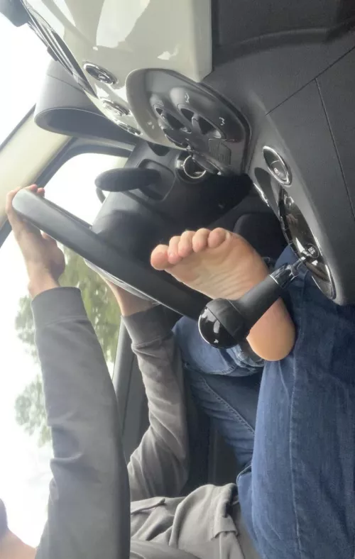 I just love showing off for you. Wish I had company on this ride 🤔 😈 give me a reason to curl my toes