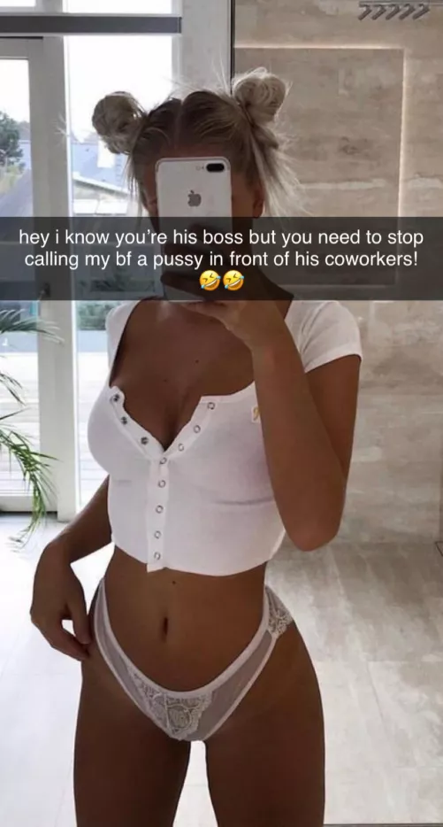 I know my gf really loves me because she stands up to my asshole bully of a boss for me. She went over to his house after she messaged him so they could talk more. I’m so lucky to have her