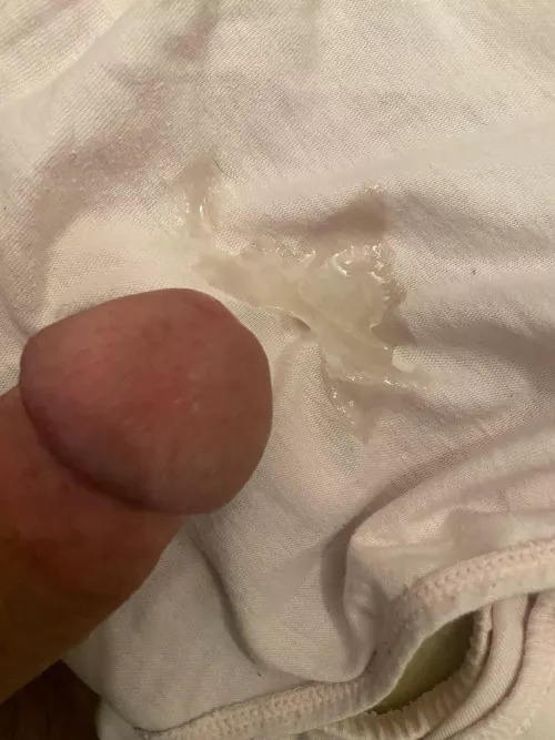 I let a friend cum on my wifes panties and he sent us this pic