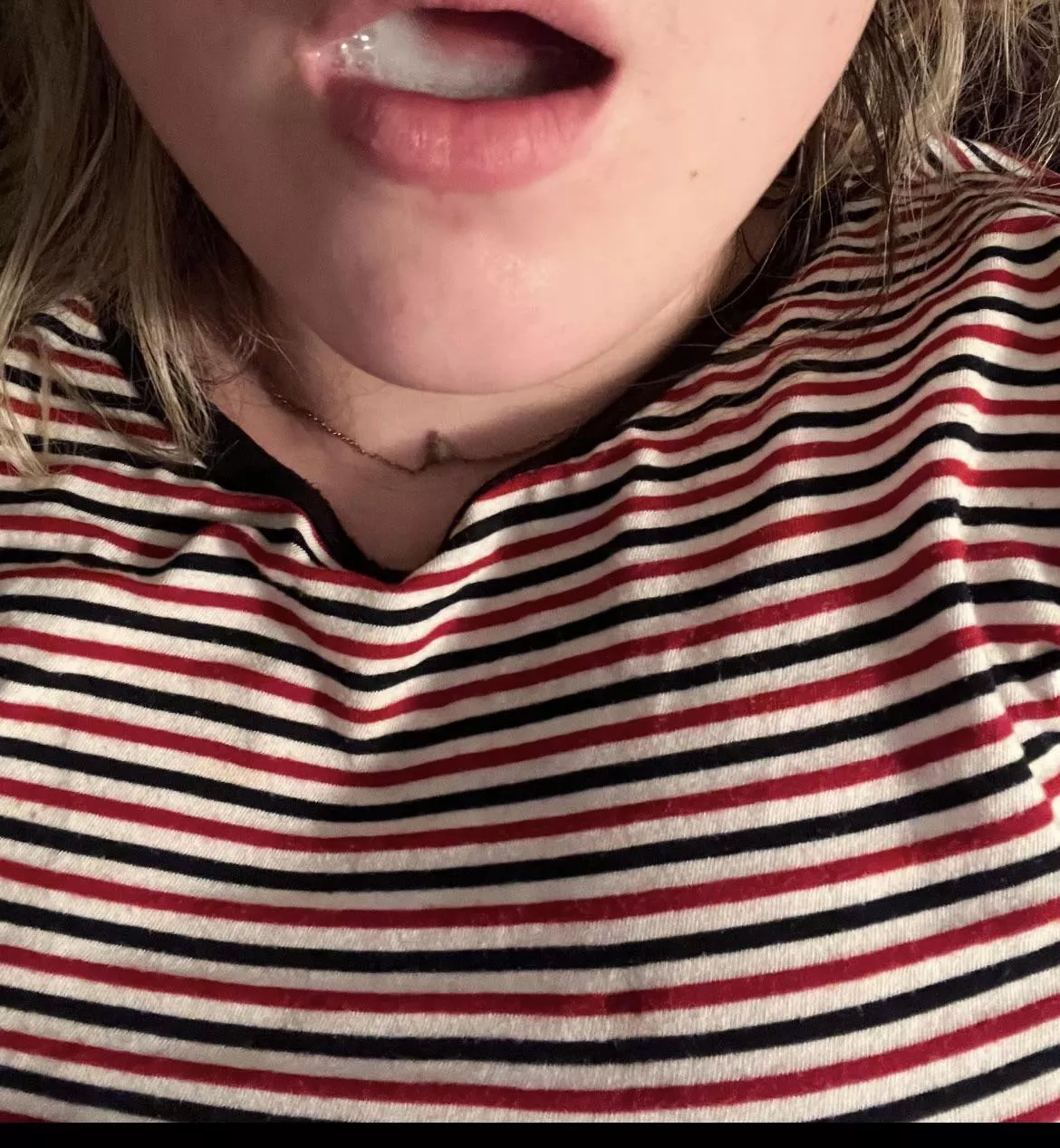 I like to show it off after he cums in my mouth sometimes 😇