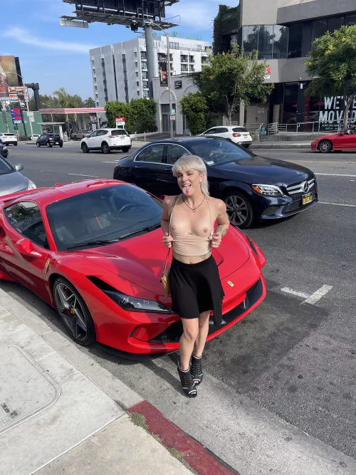 I liked his car and my bfs friend loved seeing my tits hehe
