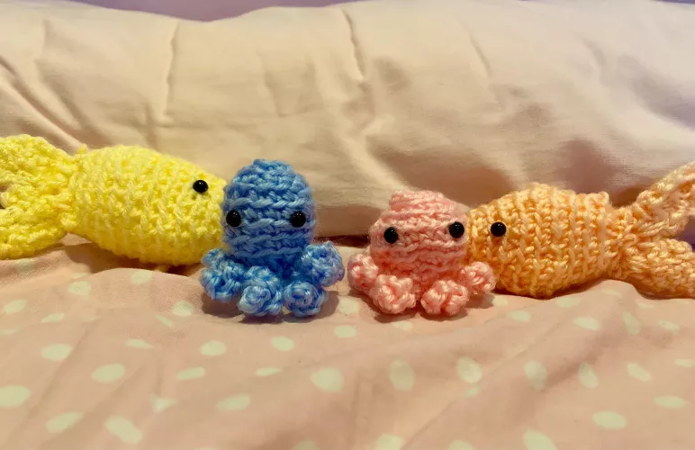 I made more of them!! 🐙🐠 Which two of them should I give to daddy?