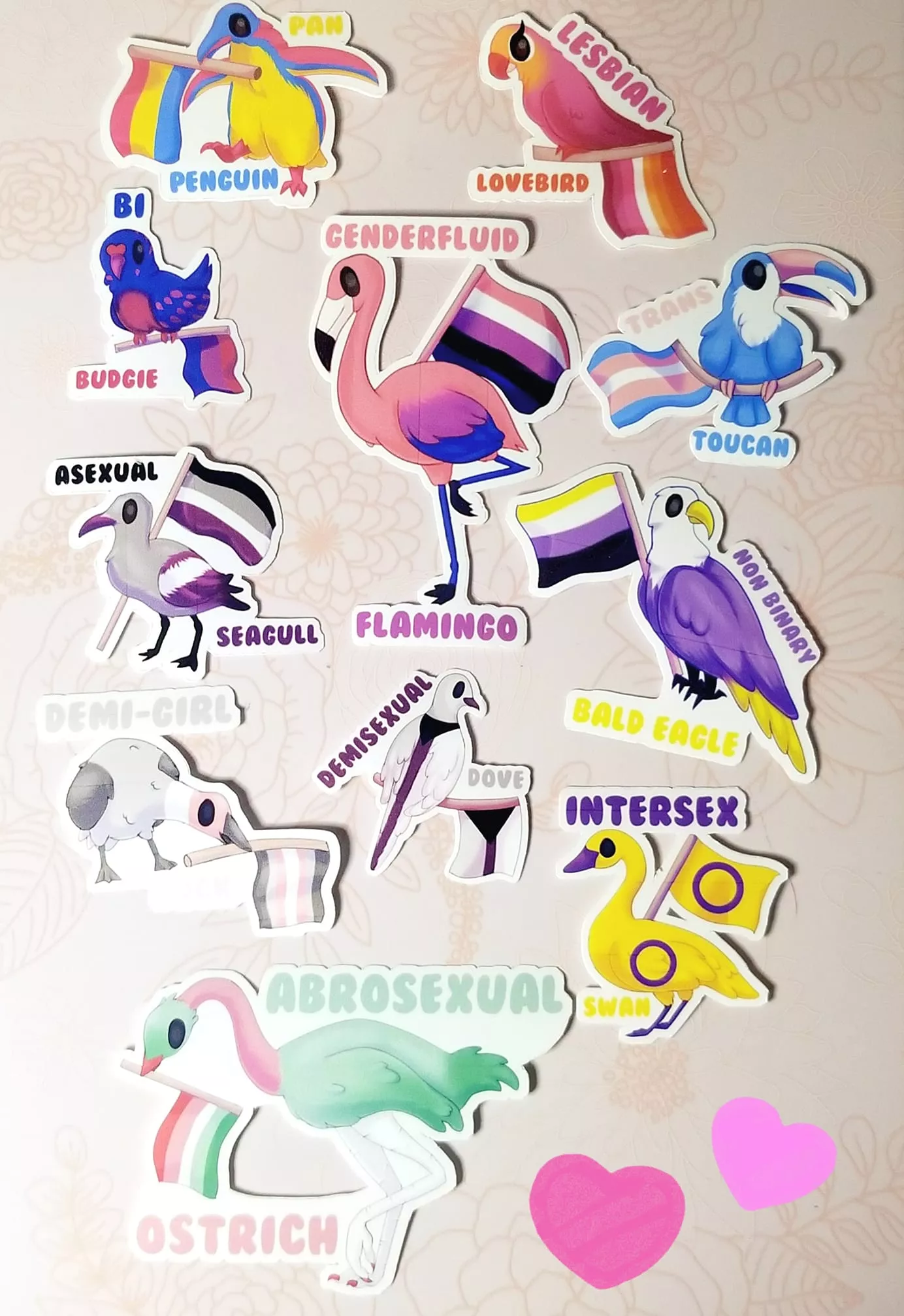 I made some New Birdie Pride stickers! Art by me PaintBrushBirdie ~