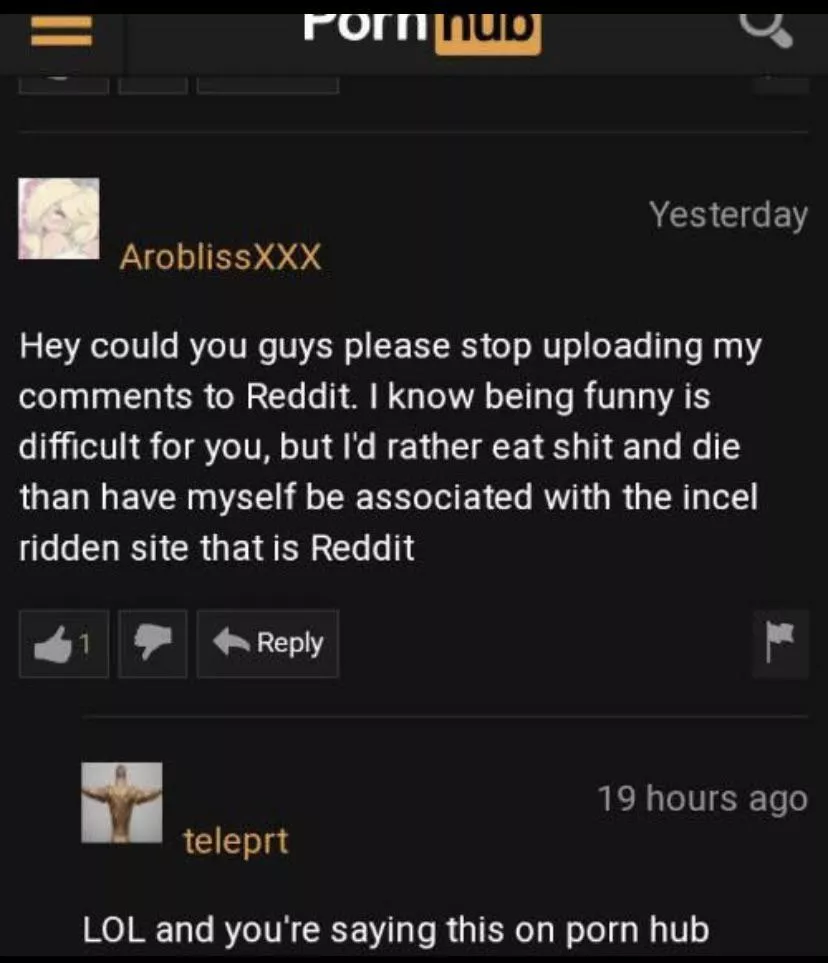 I saw this on r/cursedcomments you can’t cross post on here so here is the original post: https://www.reddit.com/r/cursedcomments/comments/u1yp0o/cursed_incel/?utm_source=share&utm_medium=ios_app&utm_name=iossmf