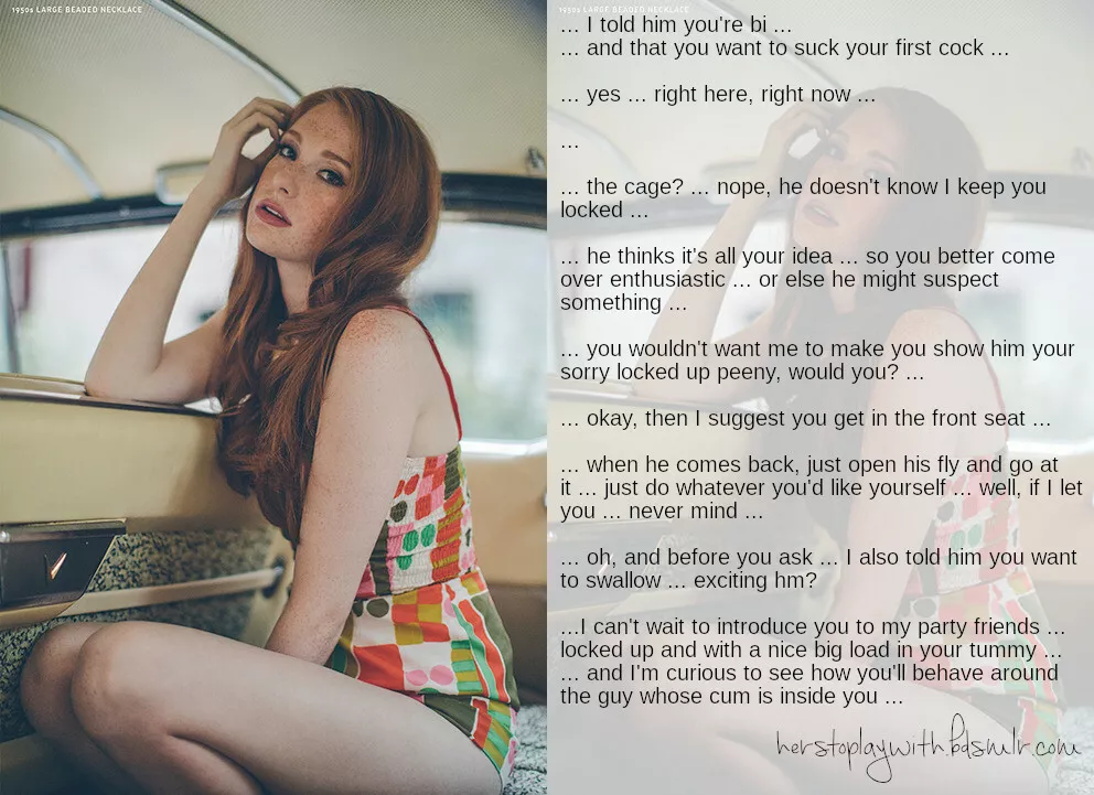 I told him you're bi [forced bi, chastity, cei, femdom]