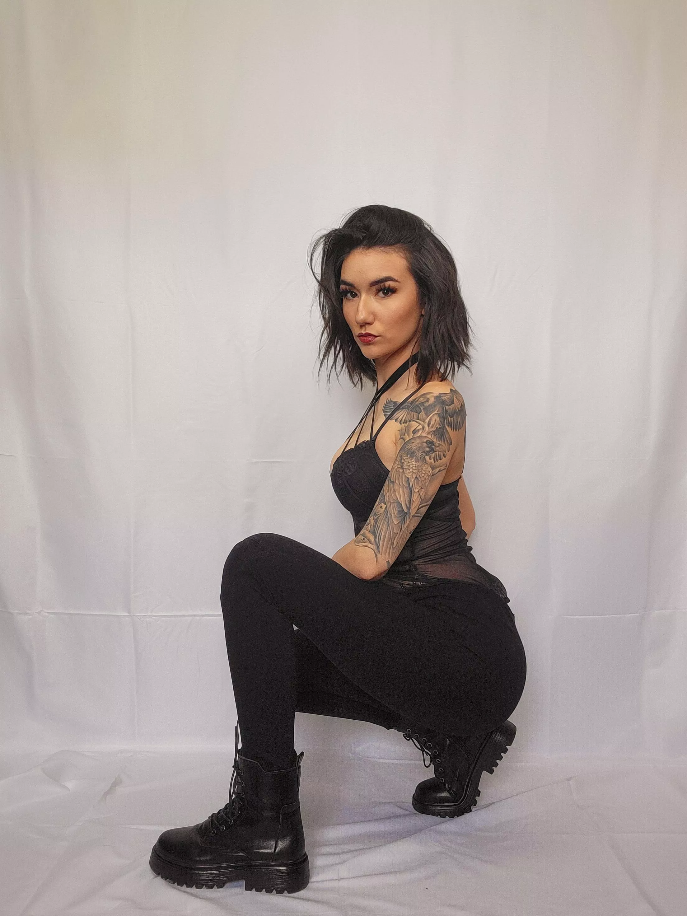 I want to see you lick every inch of these combat boots