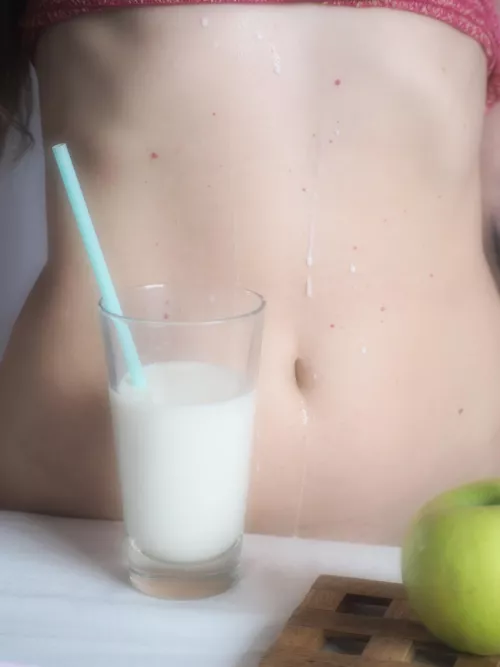 i wish it wasn't milk on my cute belly..