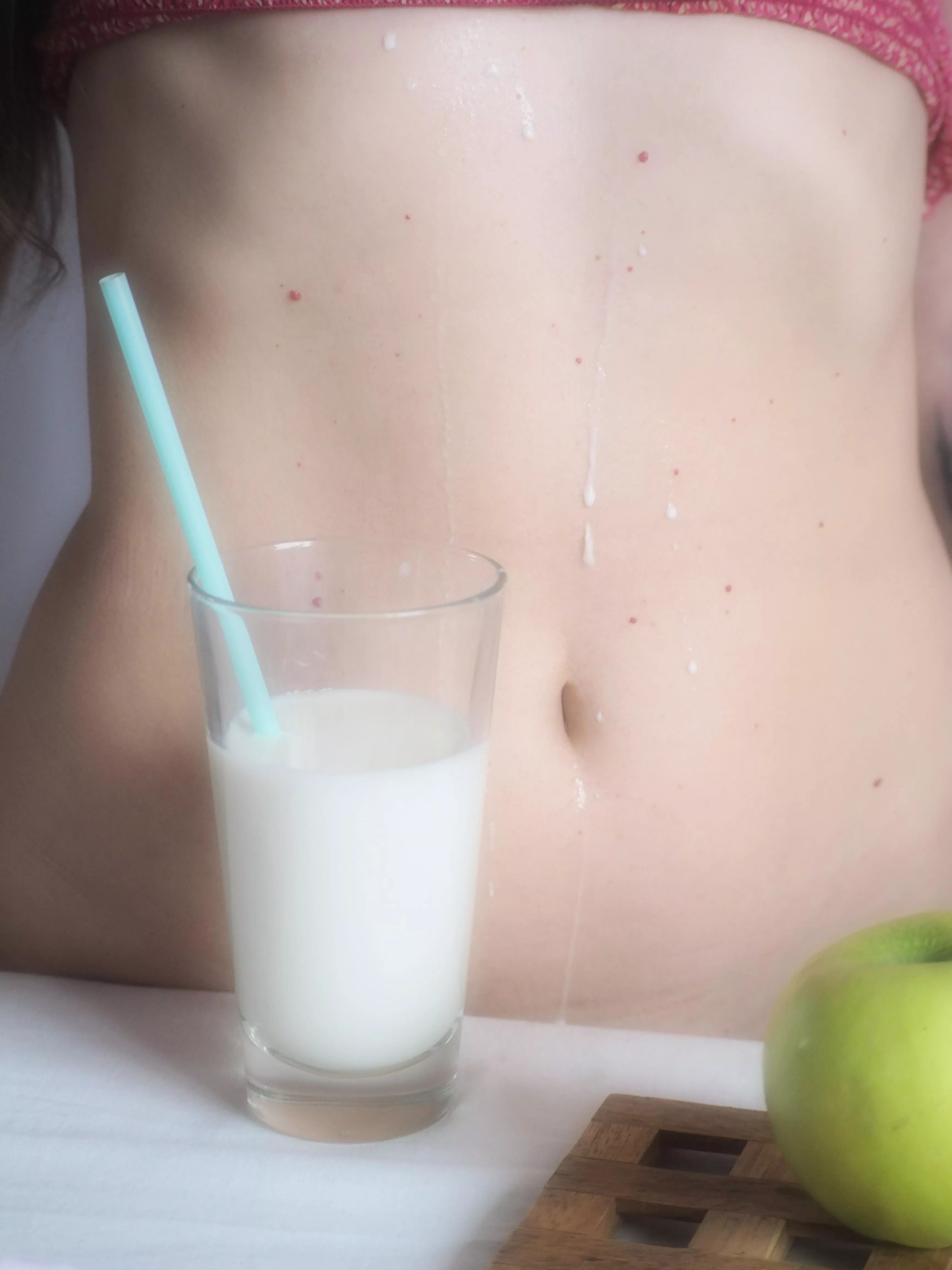 i wish it wasn't milk on my cute belly..