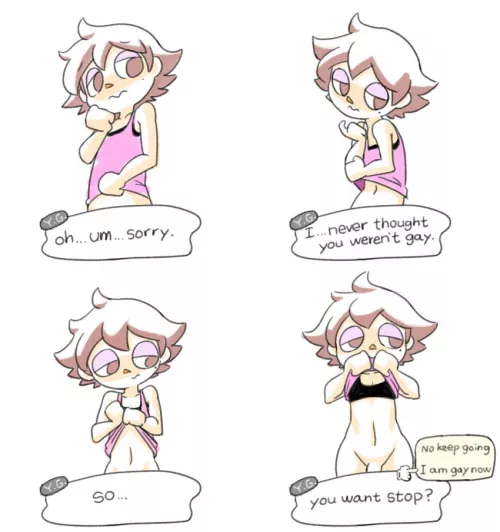 If you really aren't gay you can stop me whenever you want~