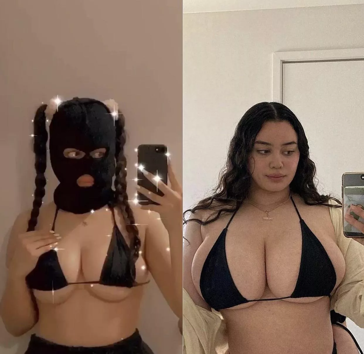Ik she was already posted today but 1. shes so hot and 2. This post is from her page, she loves it just as much as we do🍈🍈 you love to see it! Same bikini 1 year apart 😳